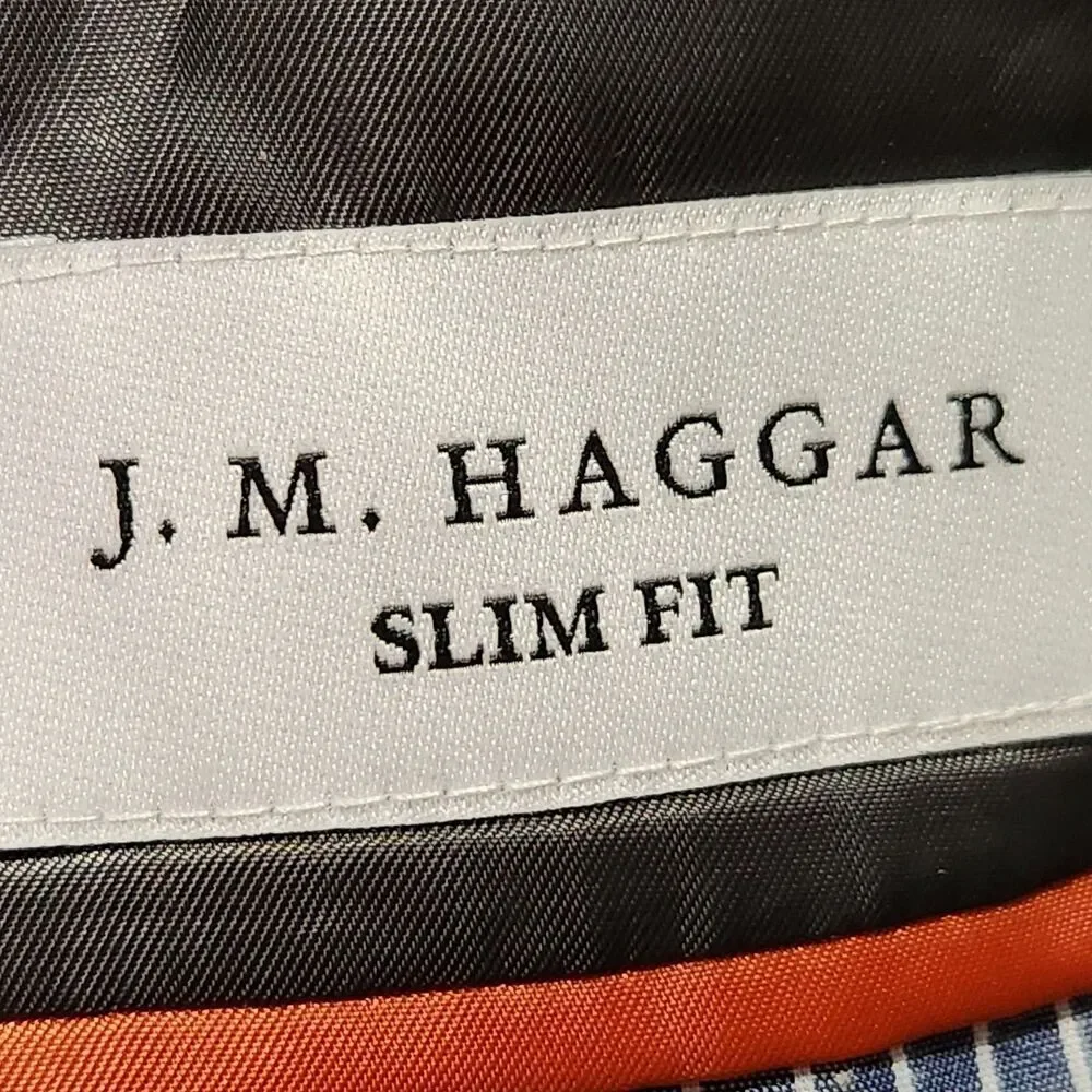Jm Haggar Blazer Mens Size 42R Slim Fit Gray Color 2 Buttons Lined.   New